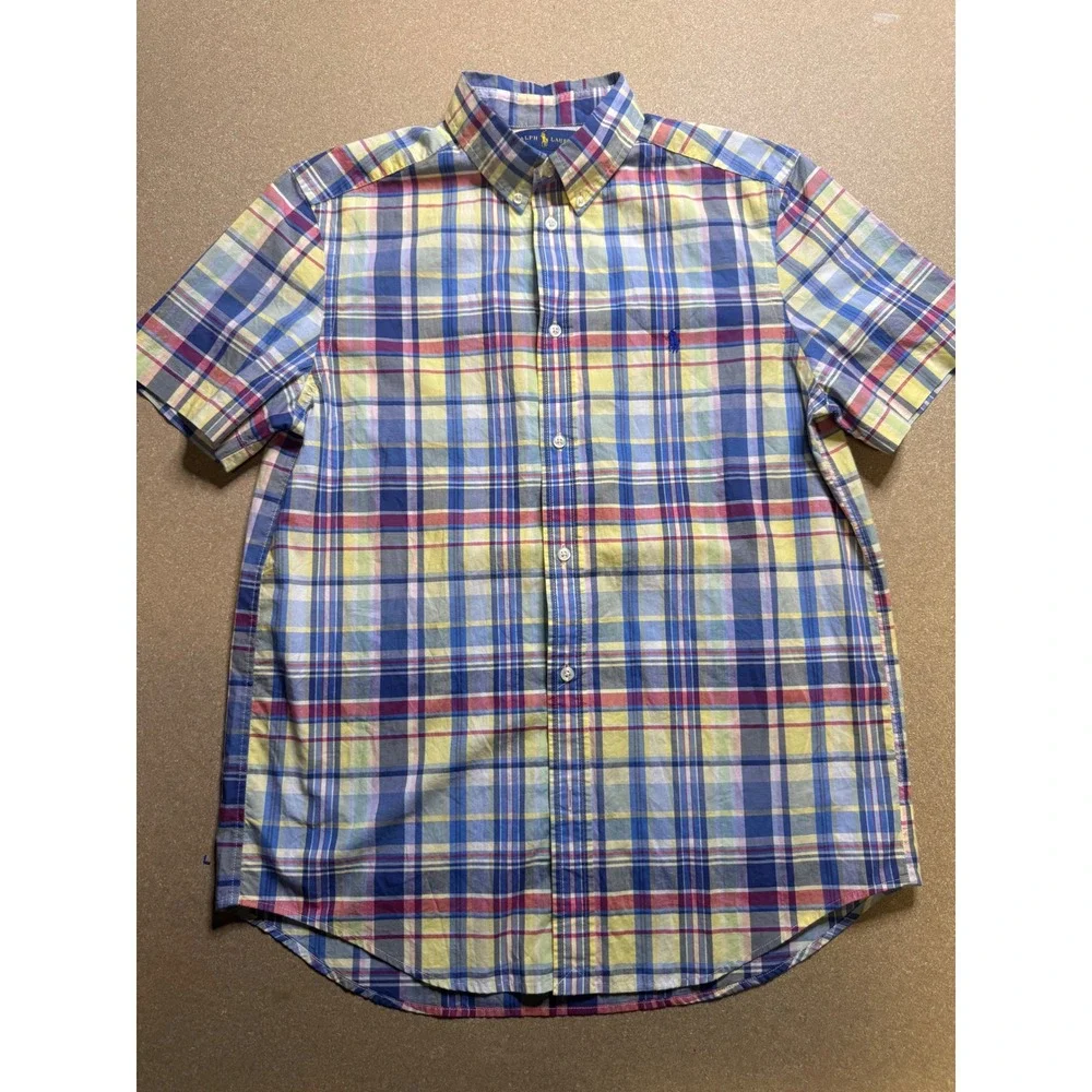 Ralph Lauren Kids Plaid Short Sleeve Button Down Shirt - XL (18-20)‎ NWT $89